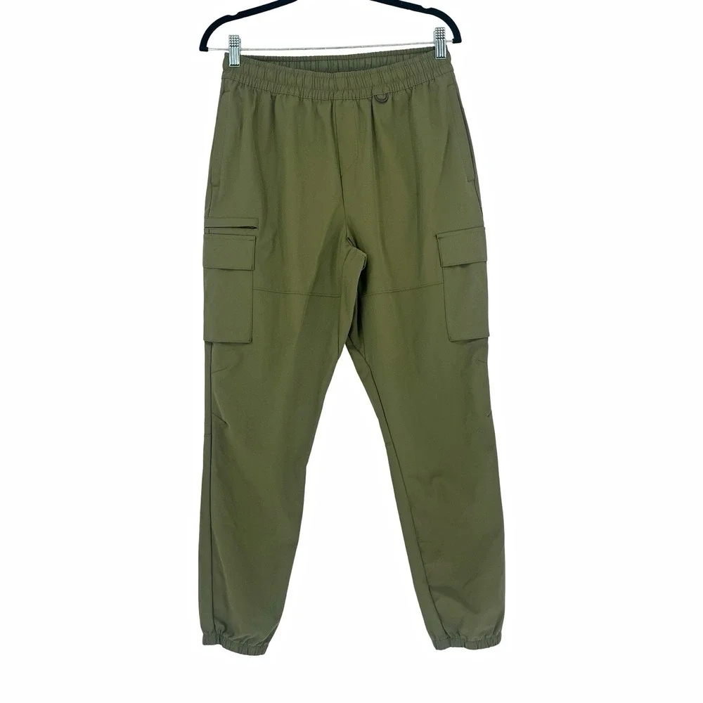 All in Motion Men's M Olive Green Cargo Jogger Pants Athletic Tech Utility